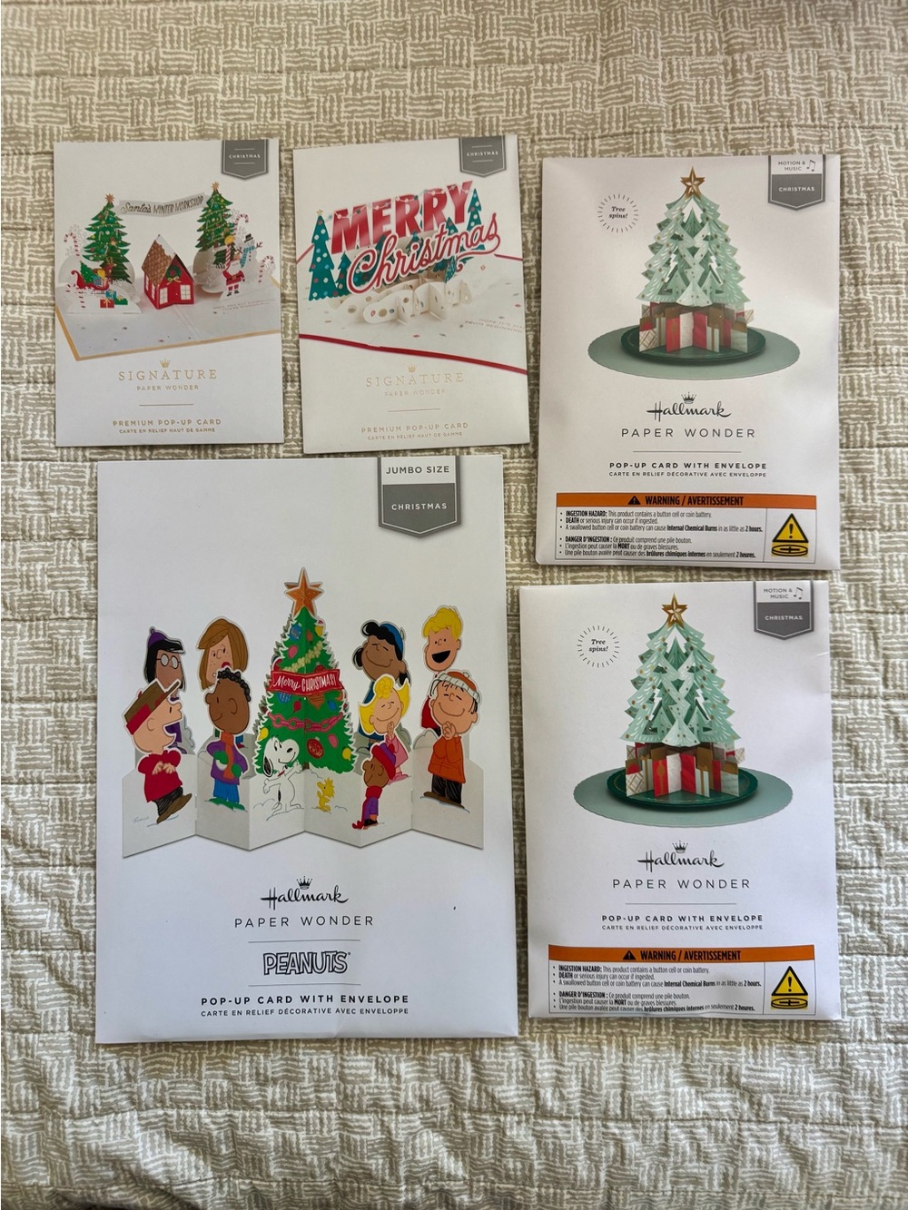 Hallmark Paper Wonder Pop-Up Christmas Cards - Bundle of 5